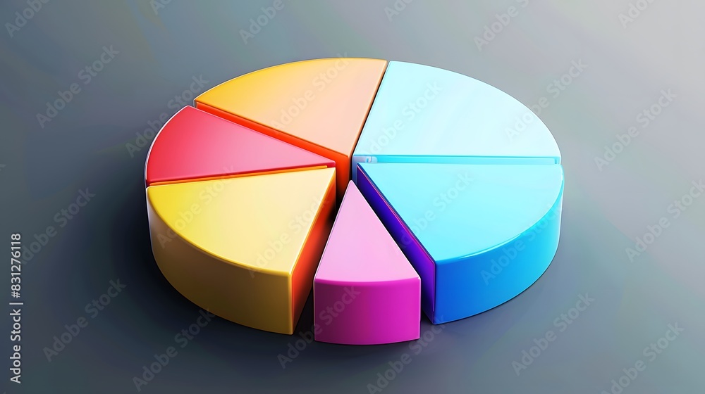 Obraz premium Abstract pie chart illustration for business reports and infographics.