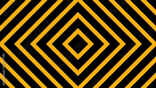 Yellow and black retro lines abstract loop animation.