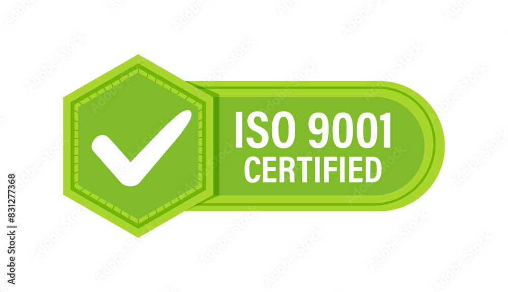 ISO 9001 Quality Management Certification Badge. Vector illustration ISO 9001 Quality Management Certification Badge. Vector illustration