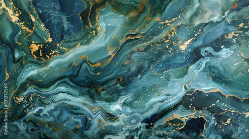 turquoise marble background, abstract blue and green texture © Jan