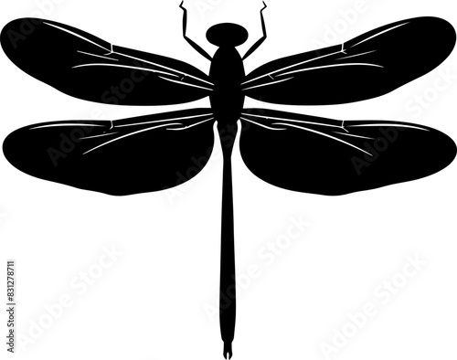 illustration with insect silhouette isolated on white background. AI generated illustration.