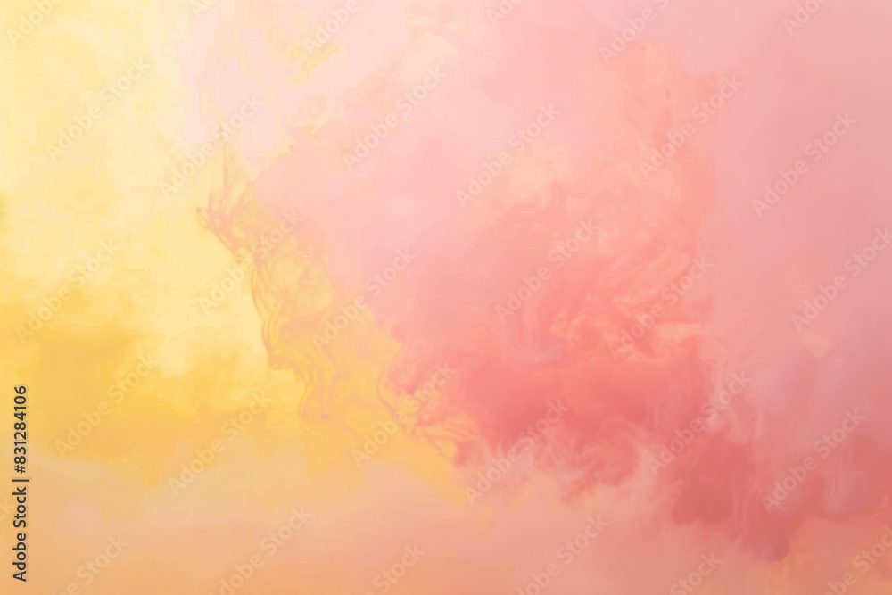 Ethereal Dance of Yellow and Pink Clouds