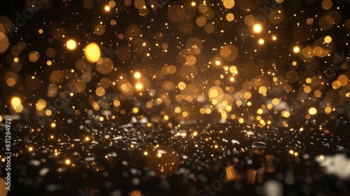 golden christmas lights concept , copy space background for banner