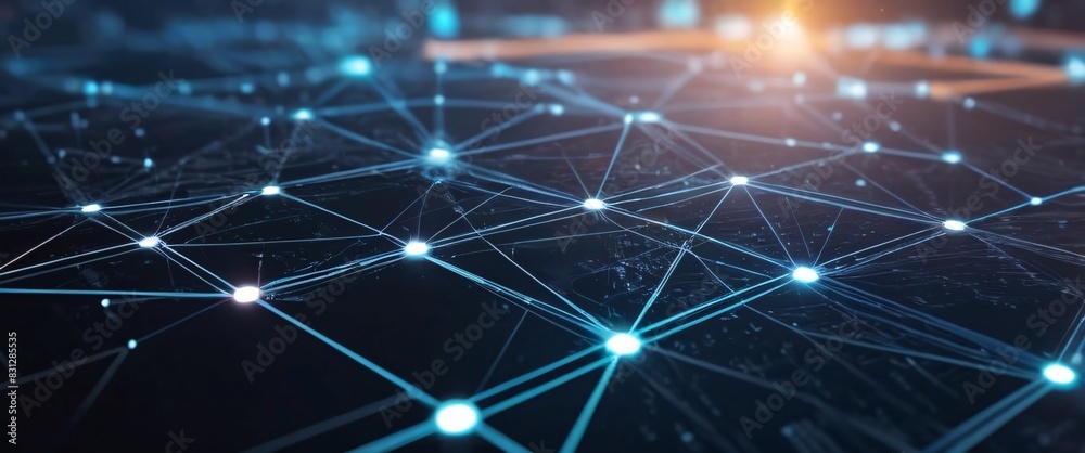 Obraz premium Abstract Digital Connections with Data and Blockchain Technology