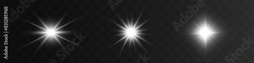 Spark of light.The star flashes brightly.Set of glowing effects.	
