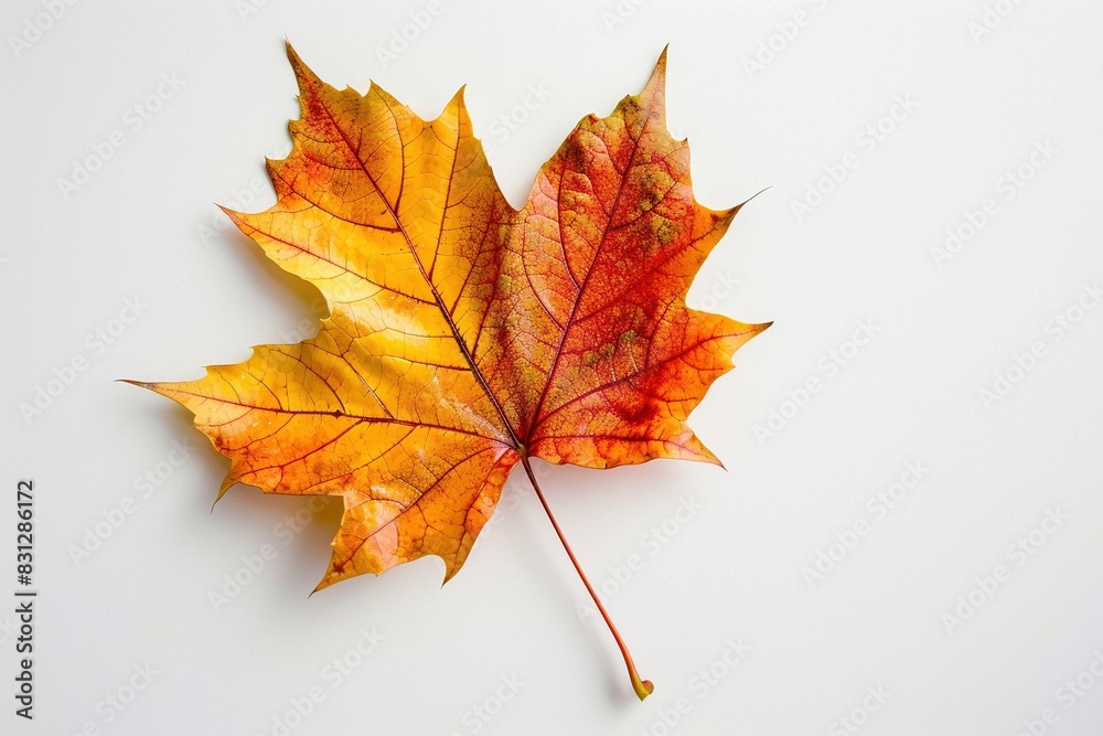 Obraz premium Ein vom Herbst verfärbtes Ahornblatt 