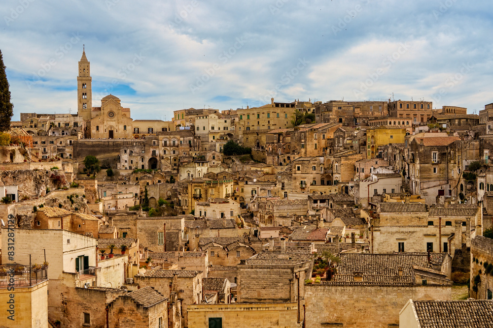 Fototapeta premium view of matera basilicata, Matera, Basilicata, Italy, Europe, March 2024