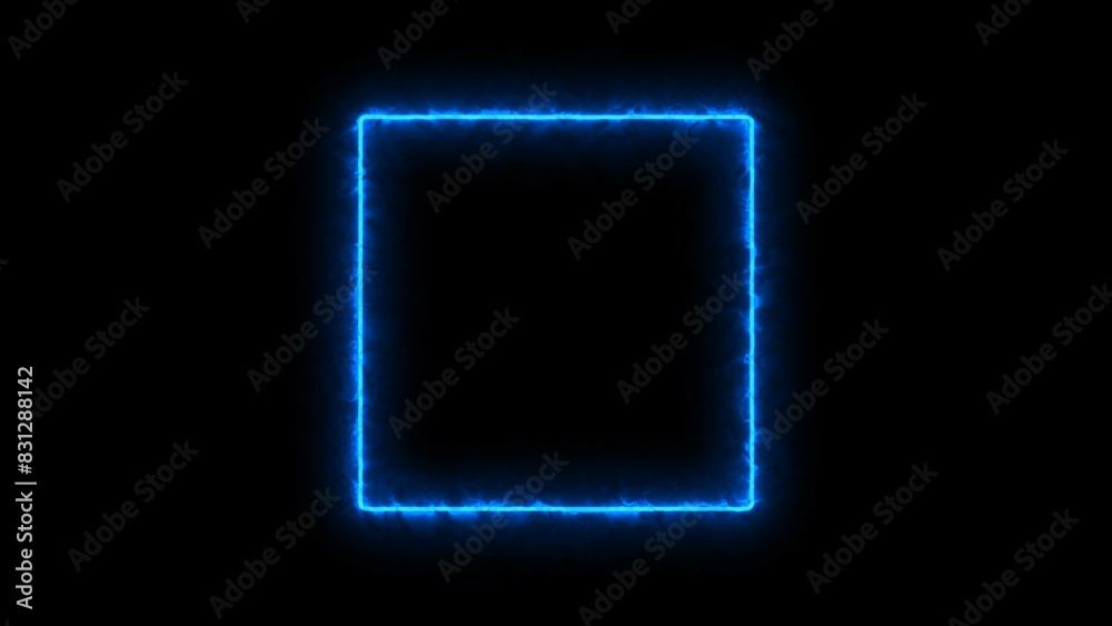 abstract glowing neon light rectangle frame background illustration 4k. abstract glowing neon light rectangle frame background illustration 4k.
