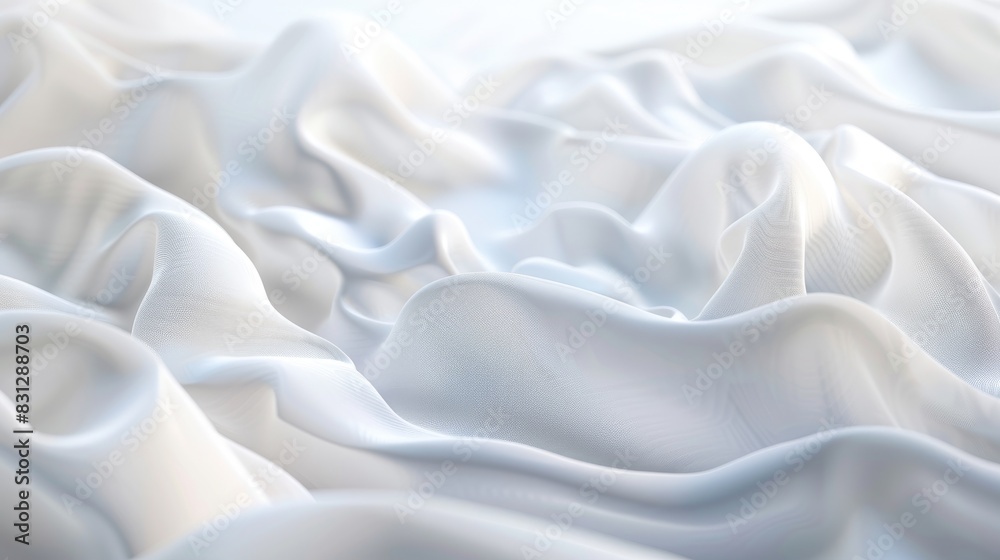 Obraz premium Abstract background featuring a blurred white soft fabric texture, creating a serene and elegant visual effect