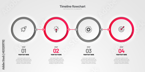 Timeline infographic design with 6 options or steps. Infographics for business concept. Can be used for presentations workflow layout, banner, process, diagram, flow chart, info graph, annual report.