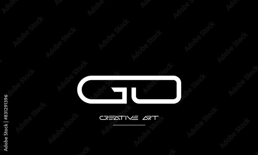 GO, OG, G, O abstract letters logo monogram