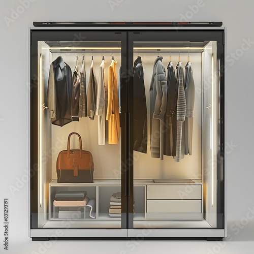 Create a sleek minimalist wardrobe with a built-in