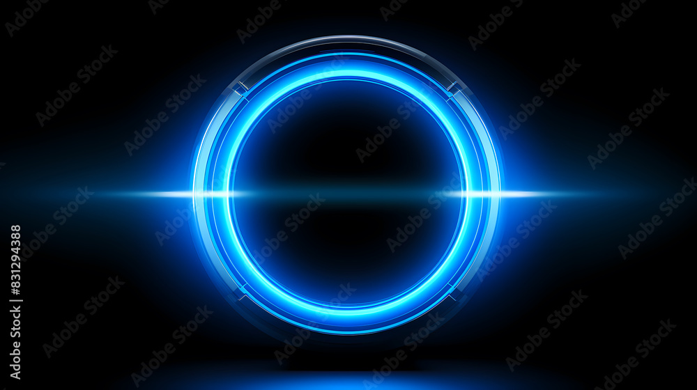 Obraz premium blue neon ring