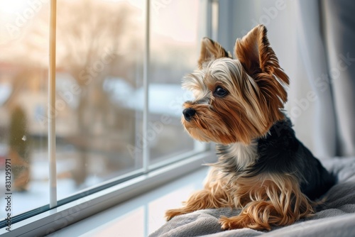 Small Dog Looking Out of a Window
