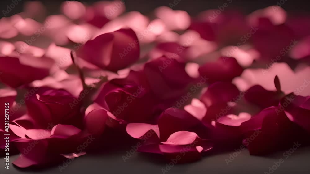 Red Heart Surrounded by Pink Flowers Generative AI