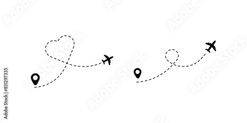 Plane track icon set. for mobile concept and web design. vector illustration