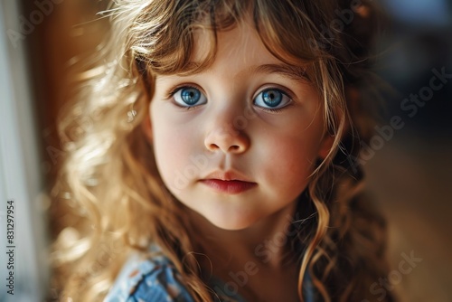 portrait of beautiful little girl, AI generated