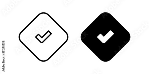 Check mark icon set. for mobile concept and web design. vector illustration photo