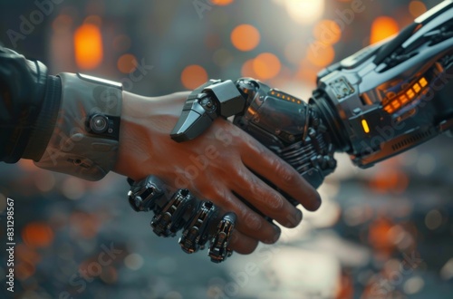 Robot and Human Shaking Hands
