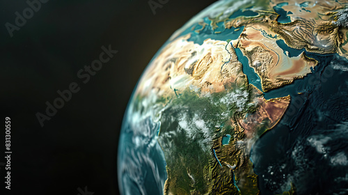 Modern clear  simple and detailed 3D African continent map background  wallpaper  backdrop  texture  template  surface  planet Earth  isolated on background. LIDAR model  Africa terrain scan 