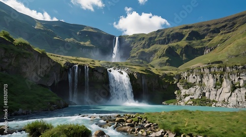 waterfall in the mountains