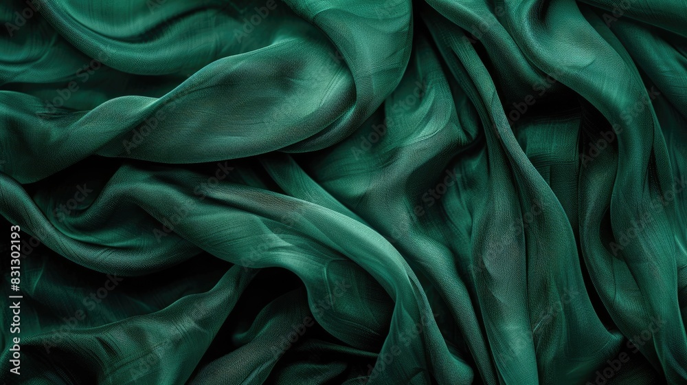 Fototapeta premium Texture of green fabric as a backdrop