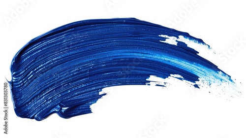 Vibrant Blue Brush Stroke on White Background