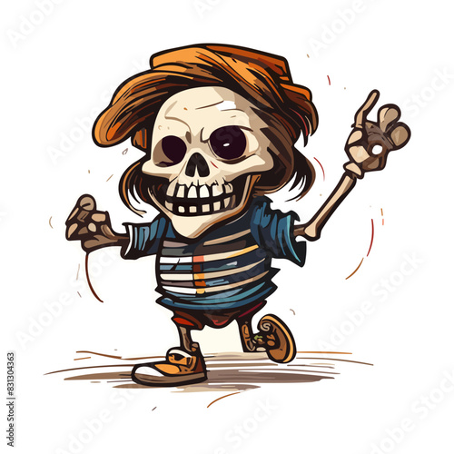 a cartoon drawing of a skull with a tag that says quot skull quot