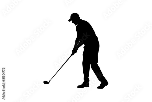 golfer silhouette vector illustration
