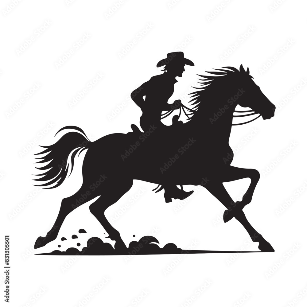 Rustic cowboy riding on horse silhouette, perfect for Western decor - minimalist cowboy horse riding vector
Rustic cowboy riding on horse silhouette, perfect for Western decor - minimalist cowboy horse riding vector