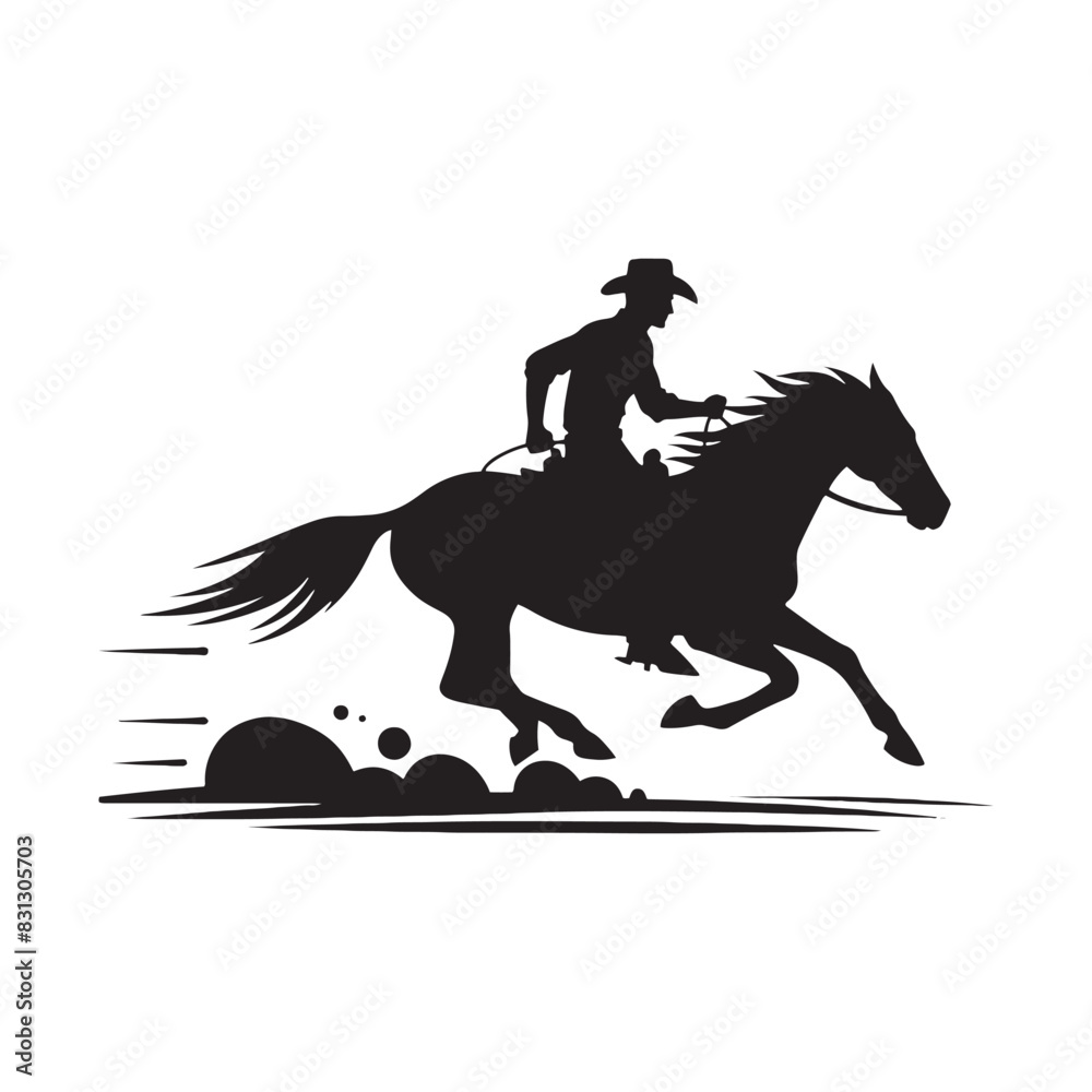 Detailed cowboy riding on horse silhouette for themed artwork - minimalist cowboy horse riding vector
Detailed cowboy riding on horse silhouette for themed artwork - minimalist cowboy horse riding vector