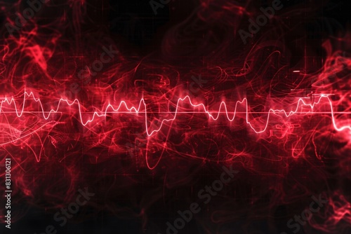 a red light lines on a black background photo
