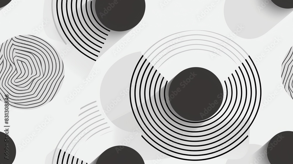 custom made wallpaper toronto digitalSeamless pattern of minimalistic circles and lines, arranged in a repeating geometric design for a contemporary feel
