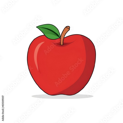 AI generated illustration of a ripe red apple on a white background