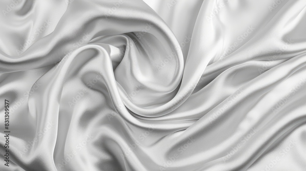 Obraz premium Soft white silver fabric background with a silky satin texture and a subtle, natural blur, ideal for an elegant look