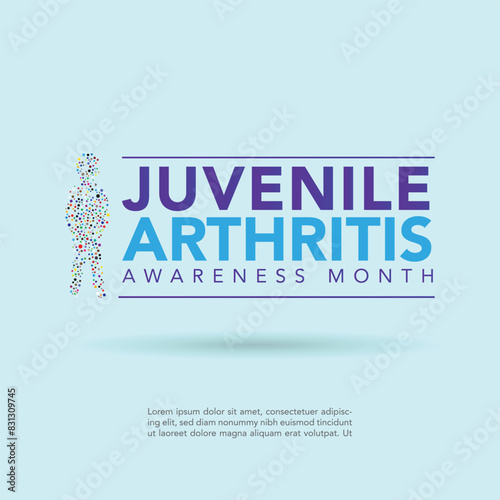 Juvenile Arthritis awareness month is observed every year in July. The most common symptoms of the disease are joint swelling, pain and stiffness, it is usually an autoimmune disorder. Vector art