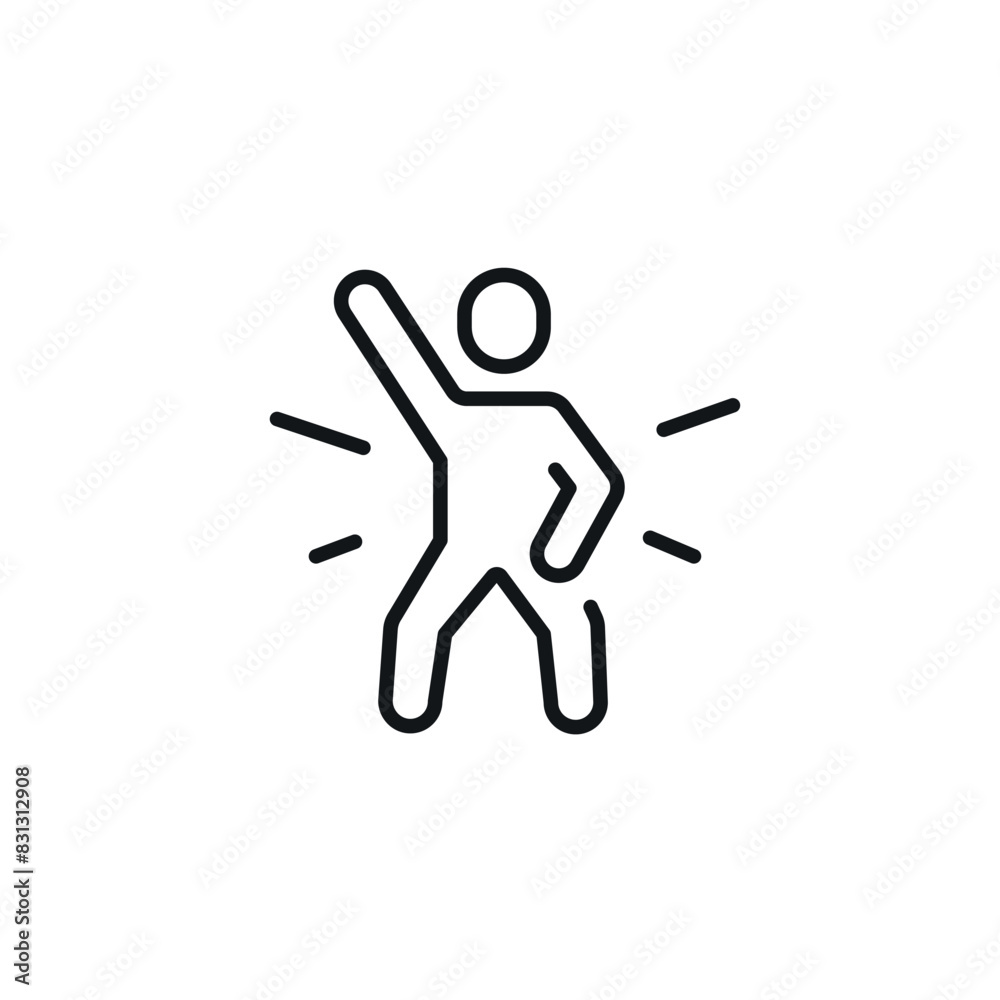 Man Dancing linear icon. Action line customizable illustration. Contour symbol. Vector isolated outline drawing. Editable stroke Man Dancing linear icon. Action line customizable illustration. Contour symbol. Vector isolated outline drawing. Editable stroke