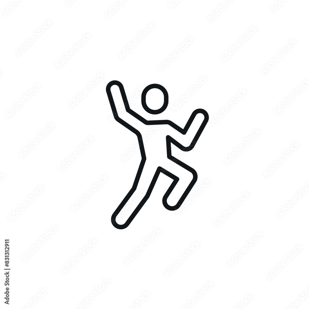 Man Dancing linear icon. Action line customizable illustration. Contour symbol. Vector isolated outline drawing. Editable stroke