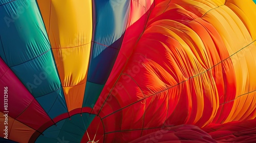 Close-up of a vibrant hot air balloon being inflated at the Albuquerque International Balloon Fiesta photo