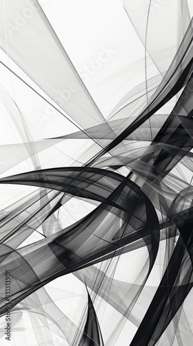 An elegant, minimalistic abstract artwork that inspires with its graceful lines and understated technological elements, creating a sense of modern sophistication