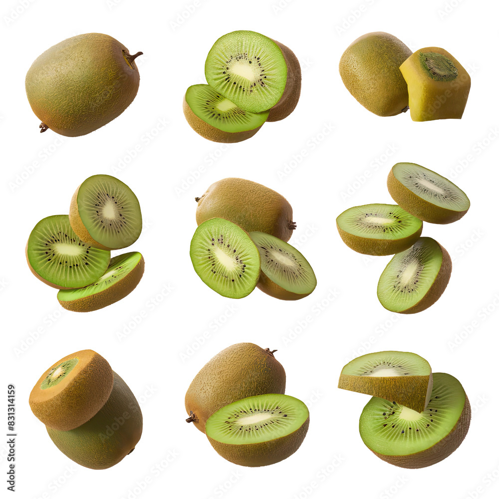 Isolated PNG Kiwi Fruit, GENERATIVE AI Isolated PNG Kiwi Fruit, GENERATIVE AI