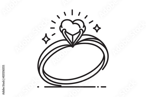 ring, line drawing style vector design