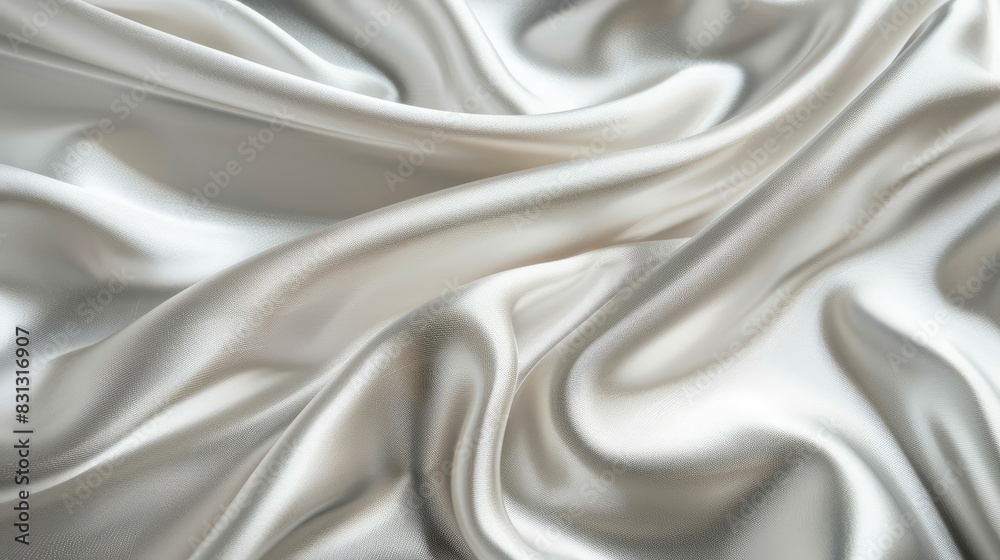 Obraz premium Smooth satin background with white gray tones and a beautiful, soft blur, perfect for a luxurious fabric texture
