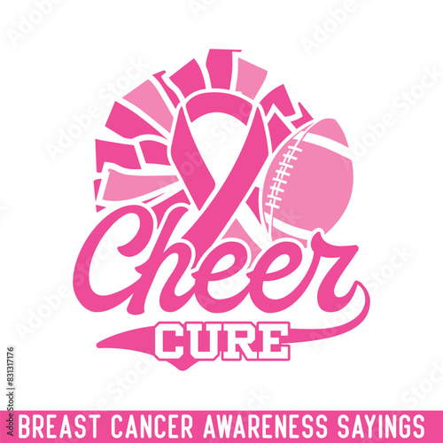 Cheer cure breast cancer ribbon awareness