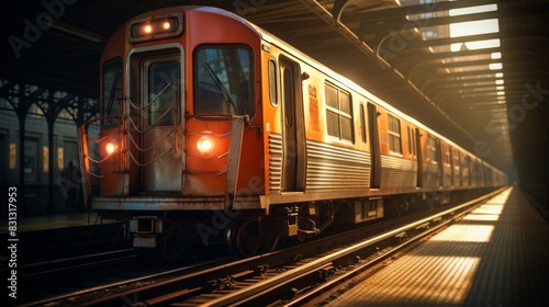 Vibrant subway train in fast motion for enhanced search visibility and relevance