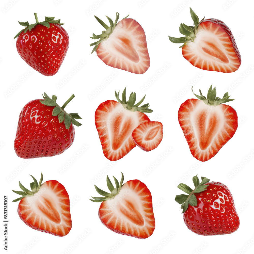 Isolated PNG Strawberry Fruit, GENERATIVE AI Isolated PNG Strawberry Fruit, GENERATIVE AI