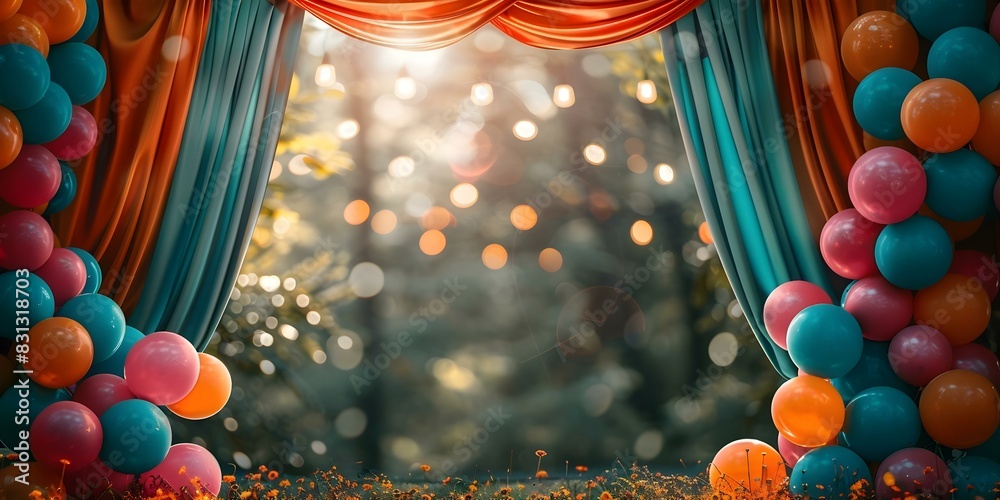 Foto Vintage circus tent frame background with empty space for text