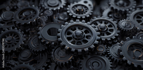 Wallpaper Mural Gears from mechanics on a black background Torontodigital.ca