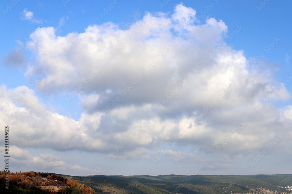 Rain clouds cover the sky in northern Israel.
