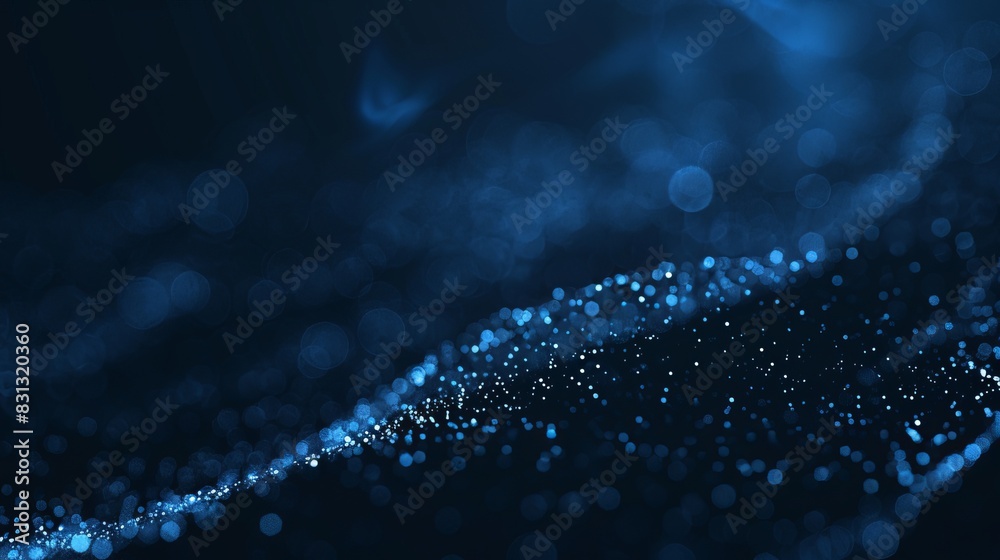 Abstract digital background with bokeh effect and glowing blue particles on a dark backdrop Abstract digital background with bokeh effect and glowing blue particles on a dark backdrop